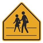 Pedestrians Crosswalk Pentagon Shape Sign 30" x 30"